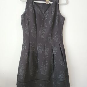 Taylor Charcoal Floral V-Neck Mini Dress